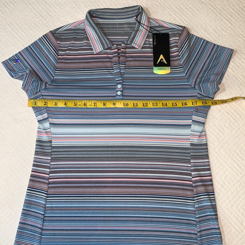 NWT Antigua Desert Dry Golf Polo Top, Multicolor Striped, Women’s Size M - Picture 8 of 16